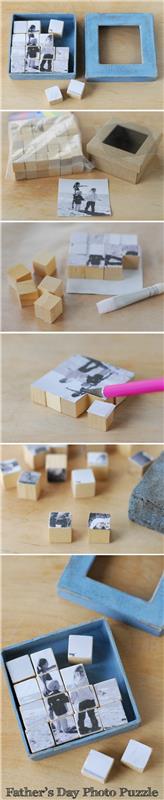 tahta bloklar, fotoğraflı yapboz, siyah beyaz fotoğraf, tahta kutu, sıkıldığınızda yapılacak el işleri