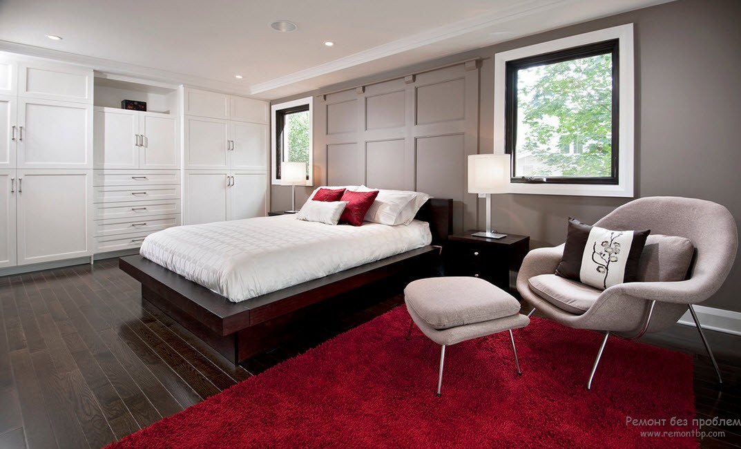 Design della camera da letto rossa