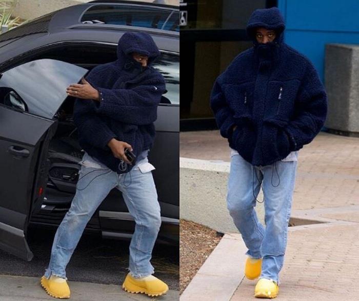 Yeni Yeezy 8 ayakkabısı Kanye West'in Kaliforniya'daki Yeezy Calabasas ofisinin çevresinde ayaklarının dibinde görüldü.