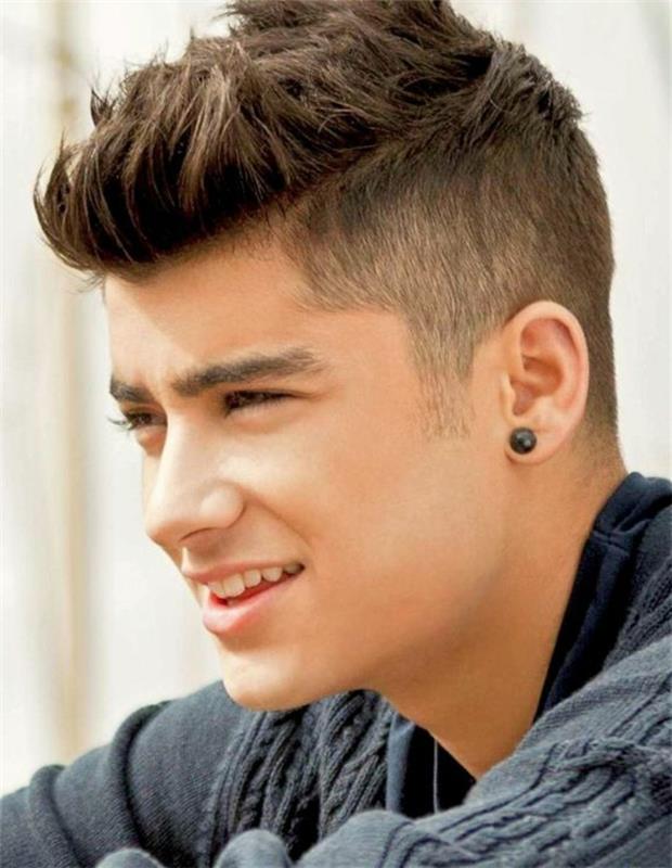 zayn malik, pričeska najstniškega dečka, degradirana moška frizura, umetni jastreb, irokeški greben, obrito stran