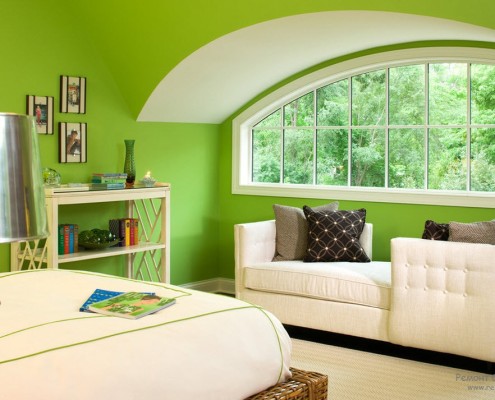 Camera da letto verde