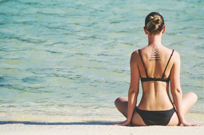 Zen hrbtna tetovaža za ženske, tetovaža neskončni simbol originalna tetovaža, nova tetovaža brez barve